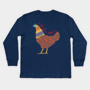 Chicken Mom Kids Long Sleeve T-Shirt